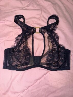 Agent Provocateur Black Sheer Lace Harness Bra